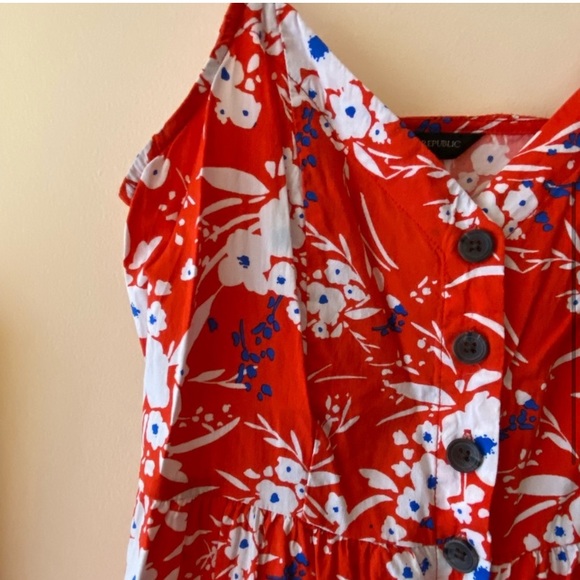 Banana Republic Floral Dress Size XS Red Floral - Picture 2 of 7